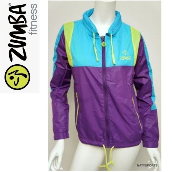 NEW Zumba Breakin' Track Jacket Purple Medium - Picture 2 of 7